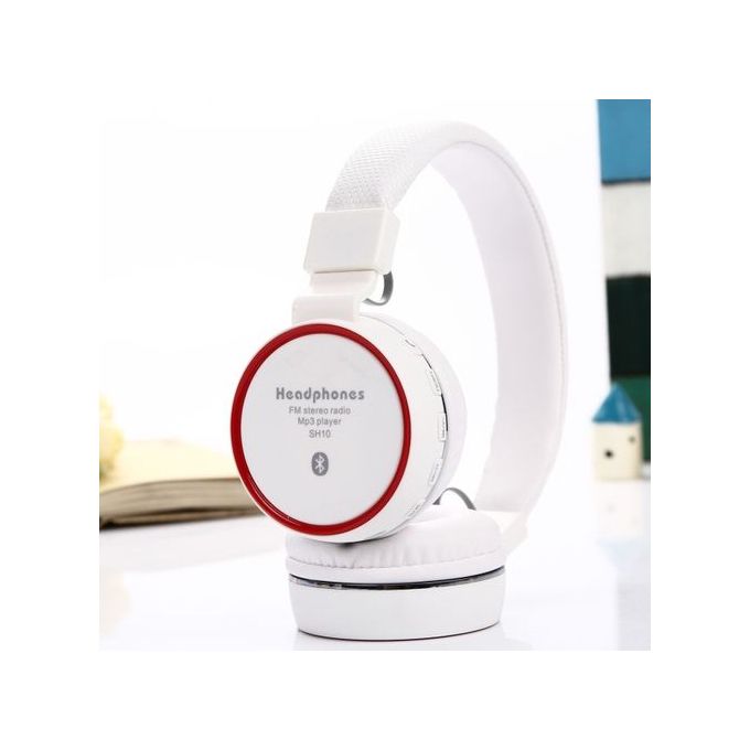 Casque Audio Bluetooth - Radio - FM - Port Micro SD - MDR - Blanc