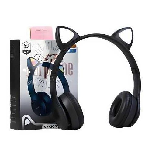 Casque Enfant P47M Noir, Casque Bluetooth, Casque Lumineux - Casque Oreilles Chat