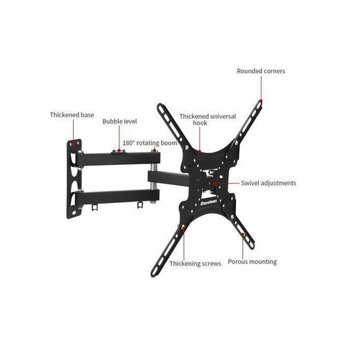 Support Mural - LED/LCD/Plasma - 32'' à 55'' -Robot - Pivotant Noir