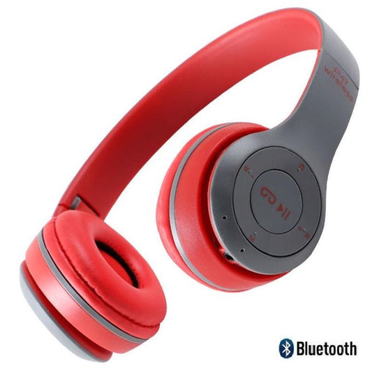 Casque Bluetooth Multi-Fonction P47-Rouge