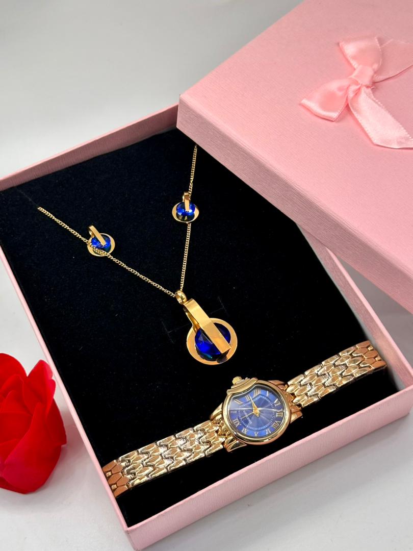 Ensemble Coffret Bijoux ( Chaîne Et Montre )Or