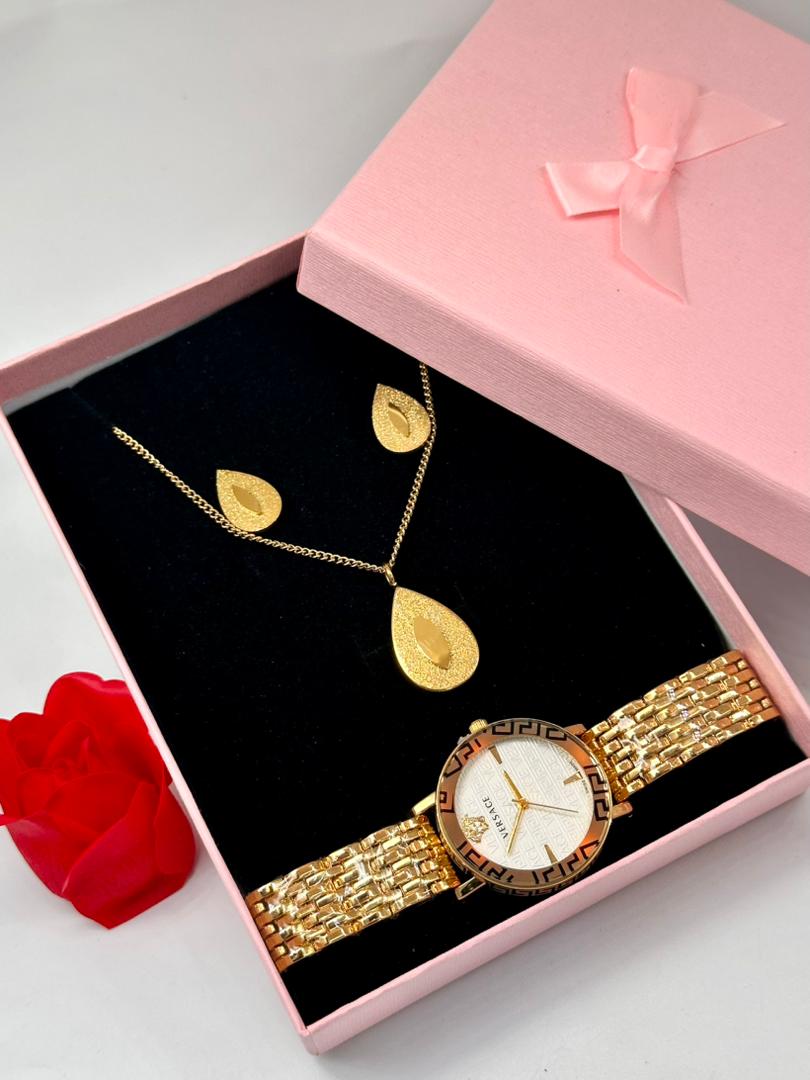 Ensemble Coffret Bijoux ( Chaîne Et Montre )Or