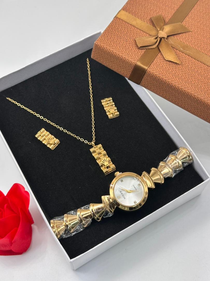 Ensemble Coffret Bijoux ( Chaîne Et Montre )Or