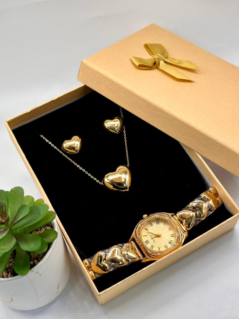 Ensemble Coffret Bijoux ( Chaîne Et Montre )Or