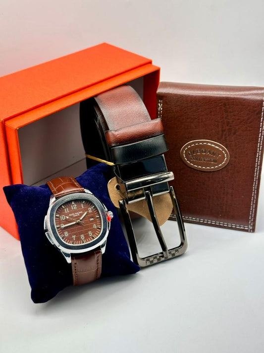 Coffret Cadeau D'Affaires-Ceinture-Portefeuille-Montre