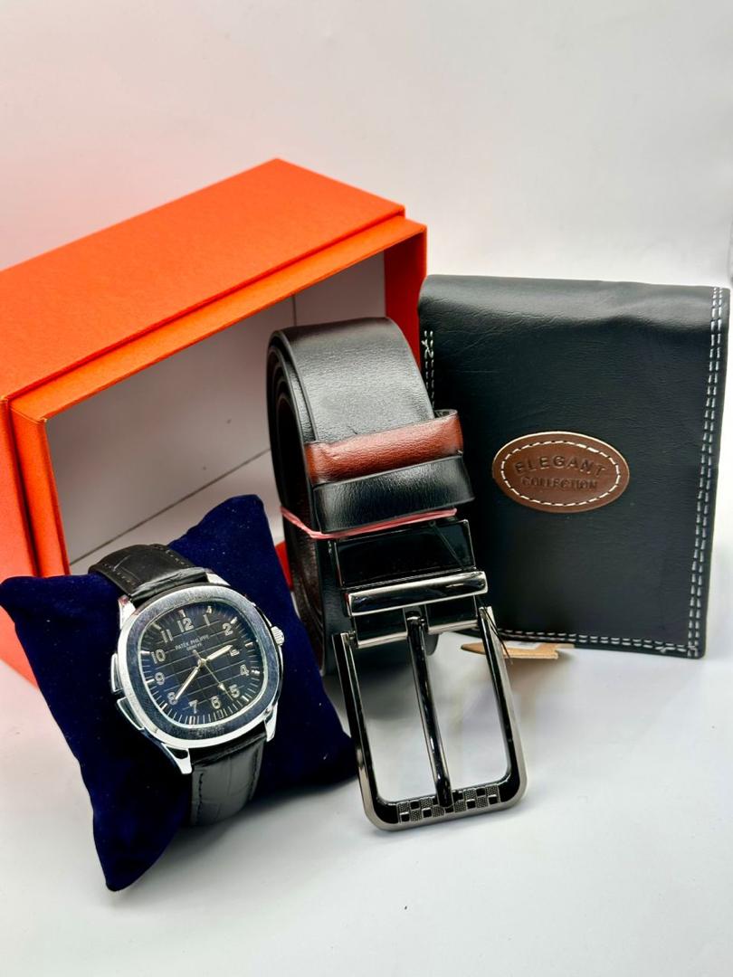 Coffret Cadeau D'Affaires-Ceinture-Portefeuille-Montre