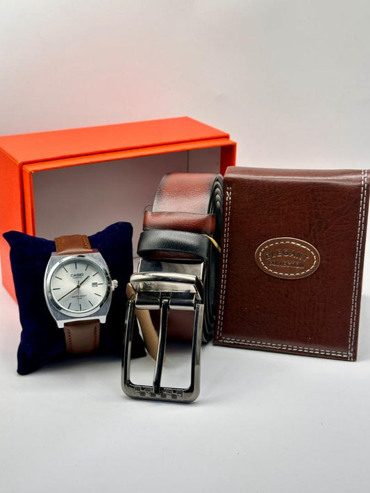 Coffret Cadeau D'Affaires-Ceinture-Portefeuille-Montre