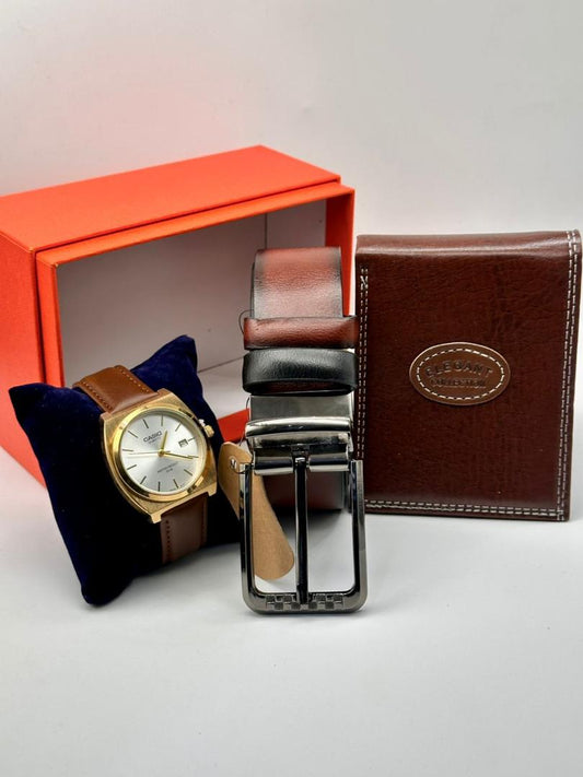 Coffret Cadeau D'Affaires-Ceinture-Portefeuille-Montre