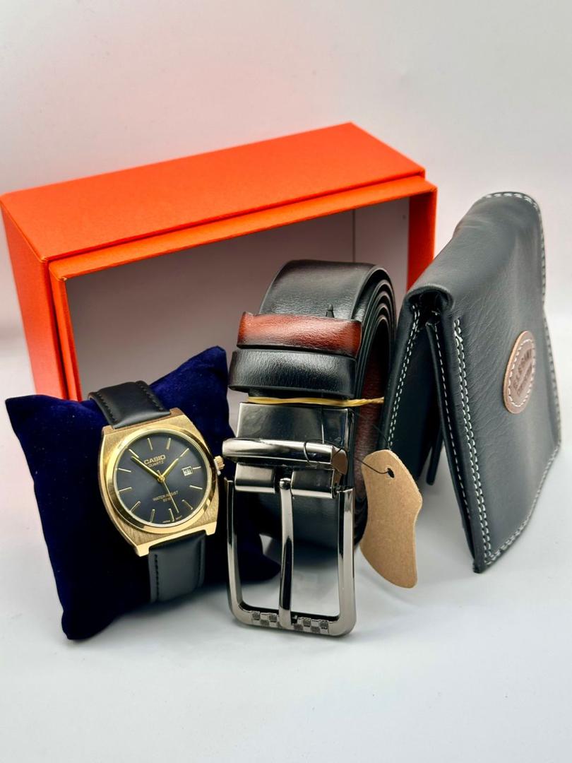 Coffret Cadeau D'Affaires-Ceinture-Portefeuille-Montre