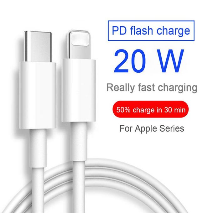 Câble De Données De Charge Rapide Type-C Lightning PD Pour IPhone 8/X/XS/XR/11/12 Pro Max