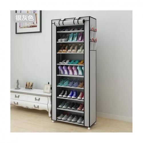 Etagère A Chaussures - 10 Compartiments - Gris