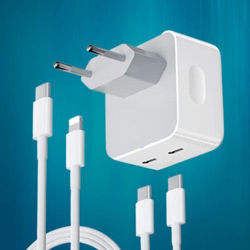 Chargeur Compatibles à Iphone 14 Pro Max Rapide USB C+C FAST Chargeur De Nouvelle Génération Double Port Type-C Compact Sortie Chargeur A Macbook Ipad Itouch