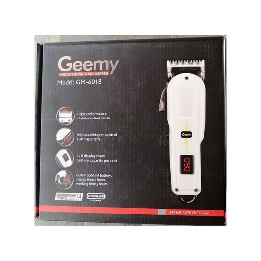 Geemy Tondeuse Electrique Rechargeable - Geemy - GM-6018 - Cheveux Et Barbe - Pour Hommes Et Enfants